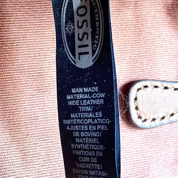 FOSSIL Ava Shopper Blue Shoulder Zipper Tote - Picture 10 of 14